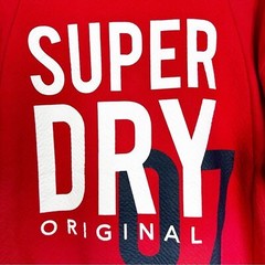 Superdry Logo Quilted Crewneck Pullover Sweatshirt in Red Women’s Sz S