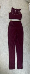 Custom burgundy jazz dance costume top is adult, small bottoms are adult medium