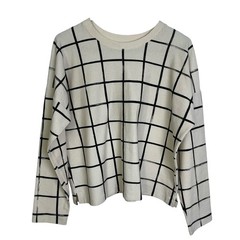 Make It Good Apparel Sweatshirt Pullover Natural Black Grid Handmade Oregon USA
