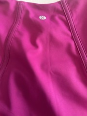 Layer 8 Women L Magenta Purple High Neck Crop Tank Top w/Built In Shelf Bra. 30