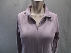 NWT Layer 8 Size M Womens Nude Trumb Hole Full Zip Stretch Arhletic Jacket 470