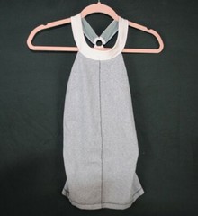 Lululemon Women’s Size 6 Tank Top Shirt Built in Bra Gray Purple Striped