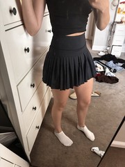 Gold Hinge Women’s Black Pleated Activewear Short Pull-On Skirt Size S