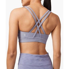 Lululemon Energy Sports Bra Strappy Back Periwinkle Purple Blue Size 8 *FLAWS*
