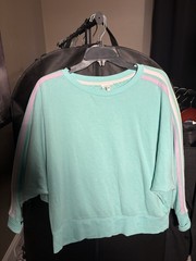 Cabana Crown Ivy Teal Sweatshirt With Stripes Size Extra Small