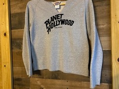 Planet Hollywood Orlando Sweatshirt VTG 1998 Womens Large Short V-Neck Sparkle