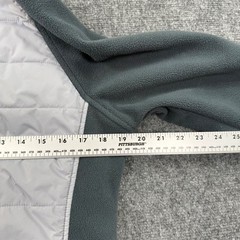 New Balance Women Puffer Fleece Jacket Full Zip Gray Green Size Medium