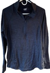 Avia Navy Half Zip Long Sleeve Pullover Lined Mock Neck Athletic Top Large 12-14