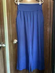 Women’s Knit Mid-Rise Wide Leg Pants – All in Motion Royal Blue Size XL Petite