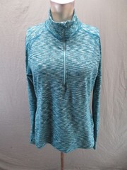Athleta Size M Womens Multicolor 1/2 Zip Trumb Hole Stretch Sport Pull Over 194