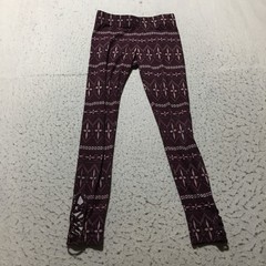 Seeded & Sewn Leggings Womens M Medium Purple Diamond Print Stretch Elastic