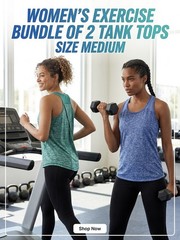 Women’s 2-Pack Athletic Tank Tops M Green Blue Breathable Mesh Racerback