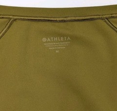 Athleta Transcend Scoop Neck Tee Olive Green Size M Lycra Stretch Activewear