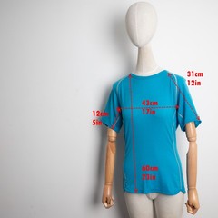 Icebreaker GT 150 Women’s L Merino Wool Technical Running T-Shirt Blue Teal