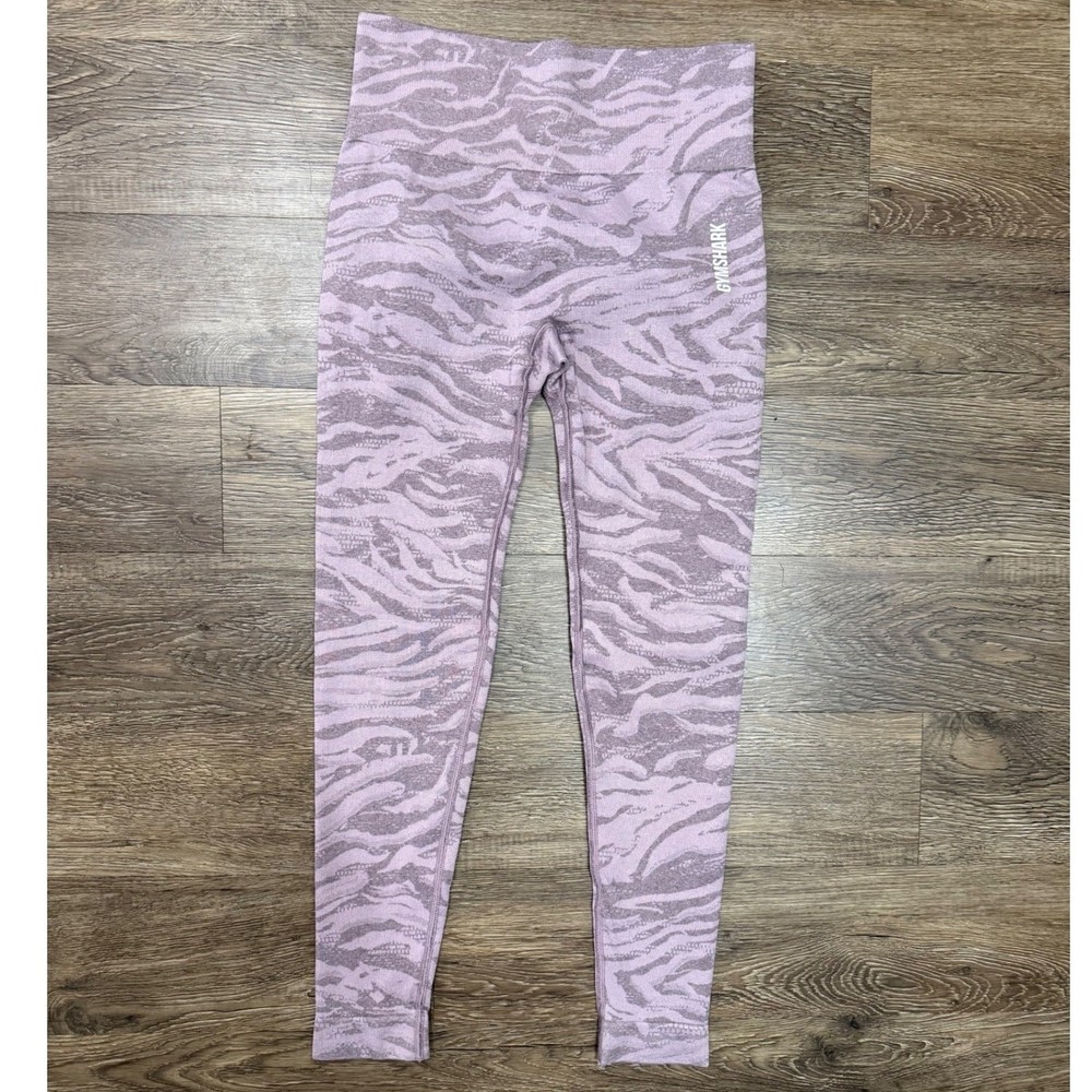 Gymshark Adapt Animal Seamless Leggings Mauve Pink Tiger Print Small GLLG4296-MP