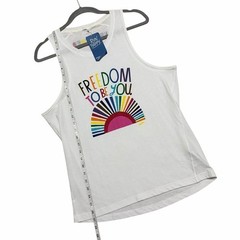 BROOKS NWT White/Multi “Freedom To Be You” Tank Top M