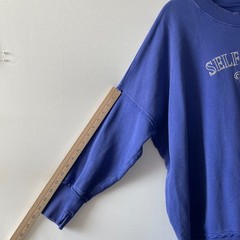 Aerie Women Periwinkle Oversized Self Care Club Crew Neck Sweatshirt Size Medium