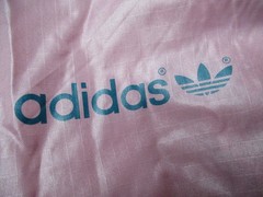 RARE Vintage 1970s Adidas Womens M 100% Nylon Pastelle Pink Track Pants