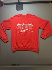 Custom Nike Women’s Red Grinch Logo Sweatshirt Pullover Size M