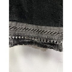 Chelsea & Violet Pants Womens size 28 Black Velvet Fringe Crop Boho Chic