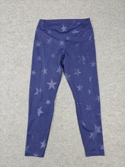 Free People FP Leggings Womens Large Blue High Rise Ankle Stars Pockets Yoga Gym