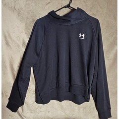 Under Armour Womens Pullover Funnel Neck Sweatshirt XL Loose Fit Raglan Black