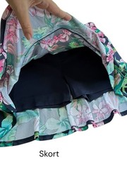 Tommy Bahama Everyday Active Women Navy Top Floral Skort Scrunchie Set Size M