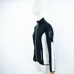 Icebreaker GT Women’s Merino Wool Full Zip Jacket Black White Mid Layer Size S