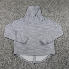 Karen Millen Sweater Womens 10 Gray Heather Zip Cowl Turtle Sweatshirt Jacket