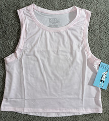 FLEO NWT Pink Knit Superbad Cropped Athletic Top Cross Training Lifting Sz S NEW