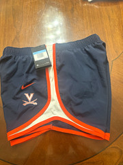 Nike Women’s Virginia Cavaliers Athletic Colorblock Shorts Blue/Orange/White M