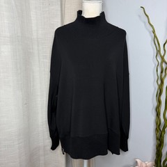 Varley Barker DoubleSoft Sweatshirt High Neck Black Side Zip Women’s Size Large