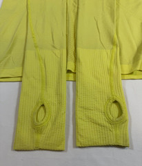 Womens 8 Lululemon Swiftly Tech Long Sleeve T-Shirt Mellow Yellow Thumbholes Gym