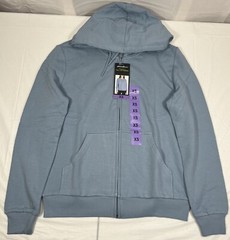 Eddie Bauer Soft Long Sleeve Full Zip Hoodie, Womens XS 0-2, Blue, NEW