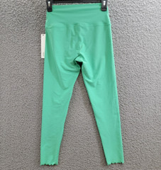 AQUA Athletic Scalloped Hem Leggings Women’s S Winter Green Elastic Waist PullOn
