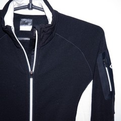 Icebreaker GT Women’s Merino Wool Full Zip Jacket Black White Mid Layer Size S