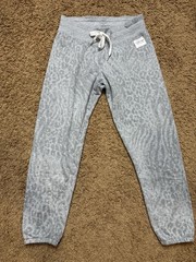 Calvin Klein Womens Performance Joggers Size Medium Grey Leopard Animal Print
