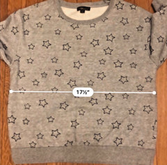 Dahlia Gray Black Stars Sweatshirt Juniors Women’s Medium Long Sleeve Cropped