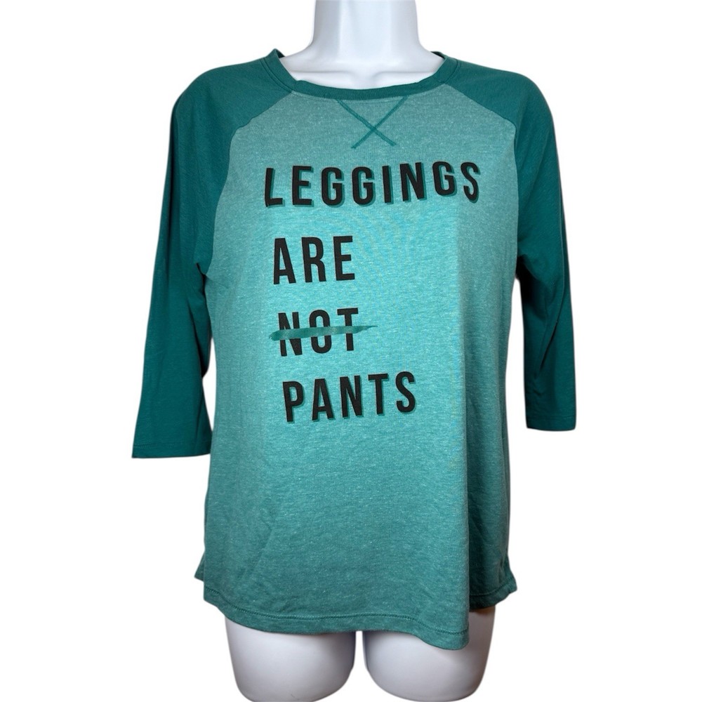 Athletic Works Teal Raglan 3/4 Sleeve Active Graphic Active Womens Small