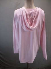 DIP Size XL Womens Pink Drawstring Lightweight Loose Athletic Gym Hoodie 626