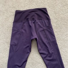 Layer 8 Leggings Womens XS Purple Qwick Dry Pockets Ribbed Activewear Workout