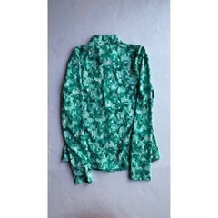 Tommy Bahama Active Green Floral Full Zip Jacket Mock Neck Large