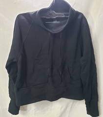 Core 10 Women’s Super Soft Fleece Cropped Length Cowl Neck Sweatshirt, Black, XS