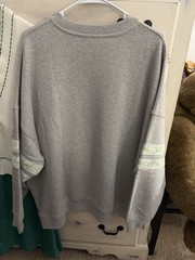 $147 NWT L*Space Anthropologie Lace 98 Graphic Legend Sweatshirt Gray Limeade L