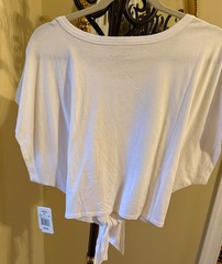 L SPACE ACTIVE ~ New! White “Go For It” Tie Front Athleisure Crop Top $88 NWT XL
