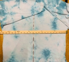 Victoria Secret PINK Blue White Tie-Dye Zip Up Embroidered Lettering Sweatshirt