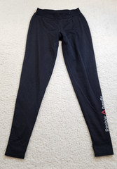 Reebok Crossfit Full Length Leggings S Black Athletic Active Sports Waist Band