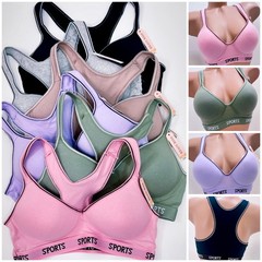 6 Pack Racerback Sports Bra Women’s High Impact Running Yoga Workout Bras 6825