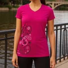 reebox v neck paisley fitness top July Sale