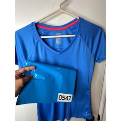 Danskin Now Womens Blue V-Neck Short Sleeve Athletic Training Shirt DL13T-006N S
